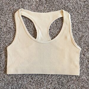 Mono B Beige Ribbed Tank Top
